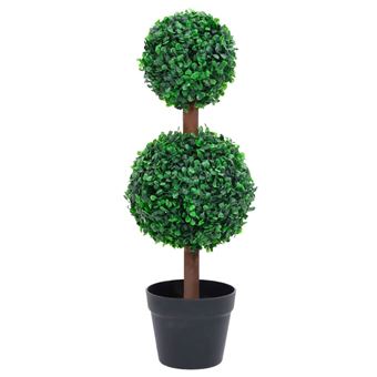Planta Artificial Buxo em Forma de Esfera com Vaso vidaXL | 60 cm | Verde - 1