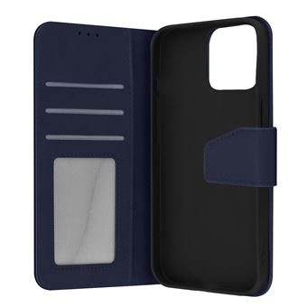 Capa Fólio Avizar Para Iphone 13 Pro Em Couro Premium Função De Suporte De Vídeo Azul - 1
