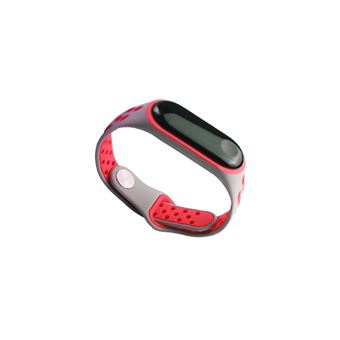 Pulseira de Silicone macio WISETONY para Xiaomi Mi Band 3 /4 Cinzento e Rosa - 1