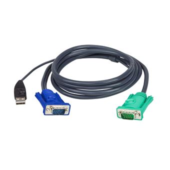 Cabo Kvm ATEN Cabo KVM USB com SPHD 3 em 1 5M | Preto - 1