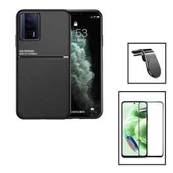 Kit Phonecare Capa Magnetic Lux + 5D Full Cover + Suporte Magnético L Safe Driving para Xiaomi Poco F5 Pro - Preto - 1