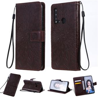 Capa Magunivers PU Girassol com Apoio Castanho para Huawei P20 Lite 2019/Nova 5I
