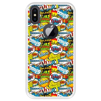Capa Tpu Hapdey para Iphone X - Xs | Design Padrão de Bolhas Em Quadrinhos 2 - Transparente
