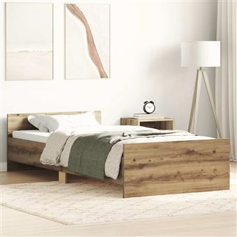 Estrutura de cama sem colchão vidaXL | 90x190cm | derivados de madeira - 1