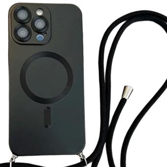 Capa Magsafe com cordão crossbody Antiimpacto | para Iphone 14 Pro Max | Preto - 1