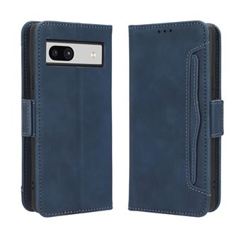 Capa FOXDOCK Protetora para Google Pixel 7A | Suporte e Flip de couro PU | À Prova de Choque | Azul - 1
