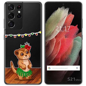 Capa Tumundosmartphone de Gel Transparente para Samsung Galaxy S21 Ultra 5G desenhos de design Meerkat - 1