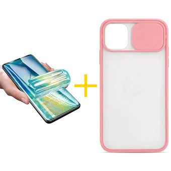 Pack 1 x Película de Hidrogel + Capa Accetel Apple iphone 11 Pro Max | Gel Proteção Câmara - Rosa-Creme - 1
