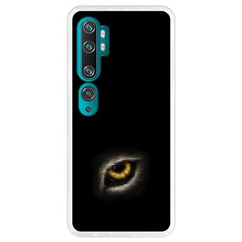 Capa Hapdey para Xiaomi Mi Note 10 - Note 10 Pro - CC9 Pro | Silicone Flexível em TPU | Design Olho de lobo, olhando para você - Transparente