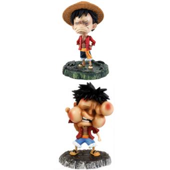 Figura Anime One Piece EZII Monkey D Luffy 15 BLACK BROWN Not well Fat Face 2 em 1 - 1