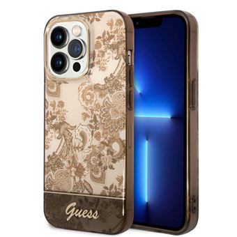 Capa traseira Guess Hard para iPhone 14 pro | Coleção Porcelana | Castanho - 1