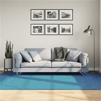 Tapete de pelo curto vidaXL OVIEDO | 160x230 cm | turquesa - 1