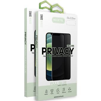Pack Películas Accetel Anti-Spy para iPhone 12 Mini de Vidro Temperado FULL Moldura em Preto - 2 unidades - 1