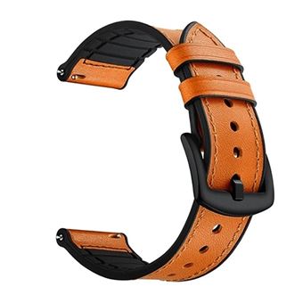 Bracelete Couro e Silicone Premium GIFT4ME para Coros Apex 2 Pro | Castanho / Preto - 1