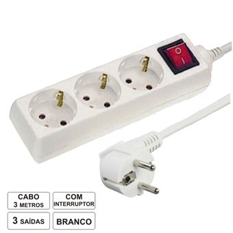 Tomada Eléctrica Aigostar com 3 Saídas Interruptor 3M - 1