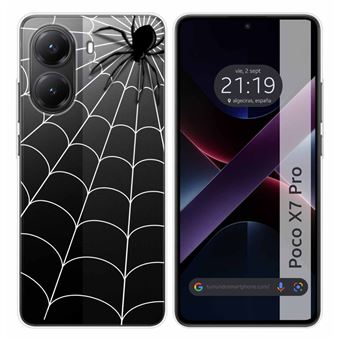 Capa TUMUNDOSMARTPHONE de silicone transparente para Xiaomi Poco X7 Pro 5G Spider Design Desenhos - 1