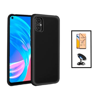 Kit Gift4Me Vidro Temperado Ceramica Full Cover + Capa Silicone Líquido + Suporte Magnético para Oppo Reno8 Lite - Preto - 1