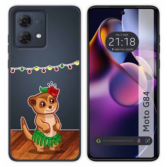 Capa de silicone TUMUNDOSMARTPHONE para Motorola Moto G84 5G | transparente desenhos Meerkat - 1
