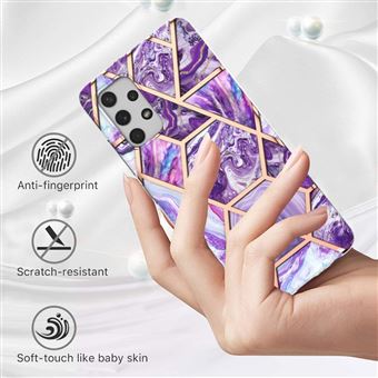 Capa e Tpu magunivers Padrão de Mármore | Galvanoplastia IMD Roxo escuro para Samsung Galaxy A32 4G (eu Version) - 1
