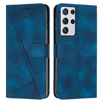 Capa FOXDOCK para Samsung Galaxy S21 Ultra | Pele | Flip | 3 Compartimentos para Cartões | Azul - 1
