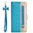 Capa Magunivers PU Bolso com Ziper de Padrão de Flor de Renda Azul para Huawei P20 Lite 2019/Nova 5I_0