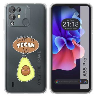 Capa Tumundosmartphone de Silicone transparente para Blackview A55 Pro desenhos design Vegan Life - 1