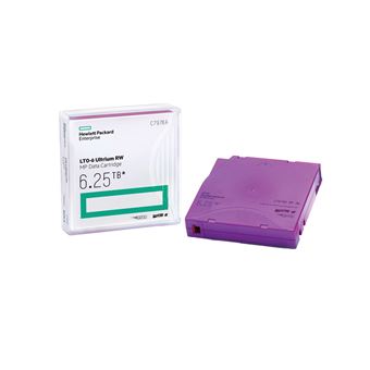 Fita de Dados Virgem HPE LTO-6 Ultrium 6.25TB RW Non Custom Labeled 20 Data Cartridges with Cases | Roxo - 1