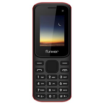 Telemóvel Funker F2 Classic 4,57 cm (1.8") 67 g Preto, Vermelho Telefone digital - 1