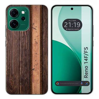 Capa Tumundosmartphone de silicone para Oppo Reno 14 FS / 14FS 5G | Design de madeira 05 desenhos - 1