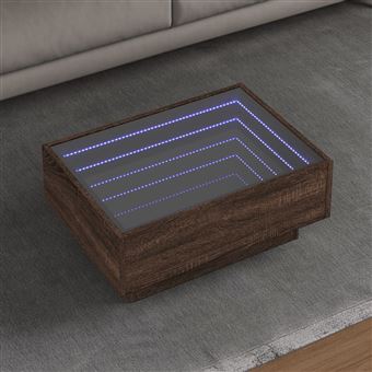 Mesa de centro com LEDs vidaXL | 70x50x30 cm | derivados de madeira - 1