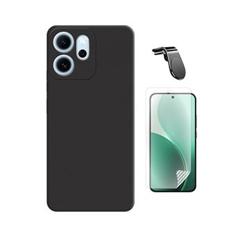 Kit Película Protectora de Hydrogel Frente + Capa Proteção Silicone + Suporte Magnético L GIFT4ME para Oppo Reno14 FS 5G | Preto - 1