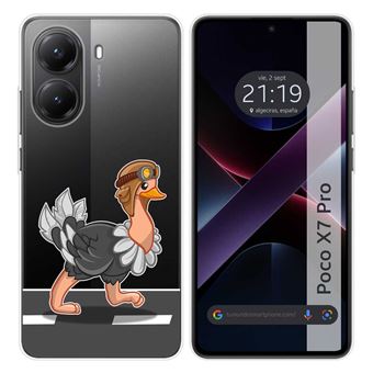Capa TUMUNDOSMARTPHONE de silicone transparente para Xiaomi Poco X7 Pro 5G Desenhos de design de avestruz - 1