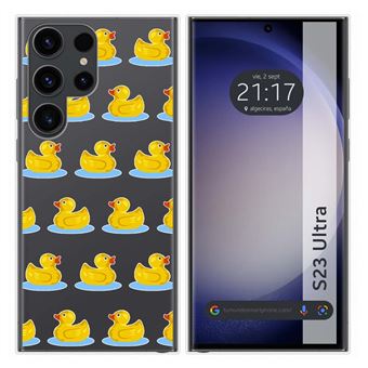 Capa Tumundosmartphone de silicone transparente para Samsung Galaxy S23 Ultra 5G com design de pato de desenho animado - 1