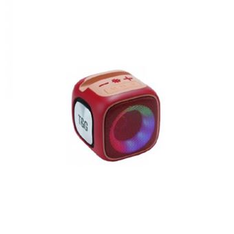 Coluna Wireless Portátil SAMPHONE ELETRONICO TG-359 com Luzes LED | RGB - Rosa Creme/Vermelho - 1