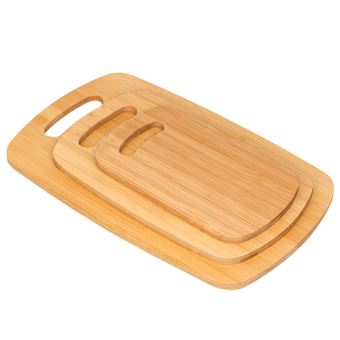 Conjunto 3 Tábuas de Corte Cheffinger | Em Bambu | Ultra Duráveis | Ecológicas | Castanho Claro - 1
