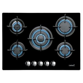 Placa a Gás CATA L 7005 CI | 70 cm | 5 Zonas | Preto - 1