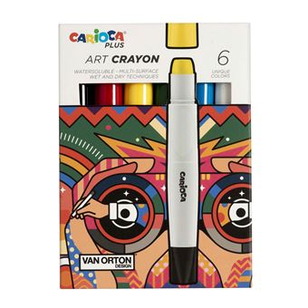 Lápis de Cera Carioca Plus Art Crayon | Caixa com 6 - 1