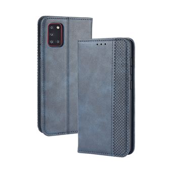 Capa FOXDOCK para Samsung Galaxy A31 | Fecho Magnético | Estampado Vintage | Pele PU | Compartimentos para Cartões | Azul - 1