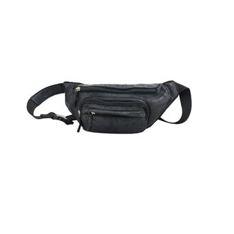 Bolsa de Cintura em Pele DAKAR - Preto - 1