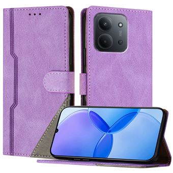 Capa FOXDOCK para Xiaomi Redmi 15C | Fecho Magnético | Pele TPU Macia | 3 Compartimentos para Cartões | Função de Suporte | Roxo - 1