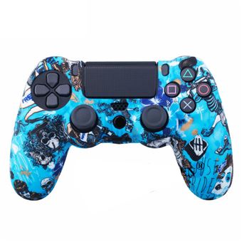 Capa HSMY Silicone Anti-Queda para Comando PS4/Slim/Pro - Azul - 1