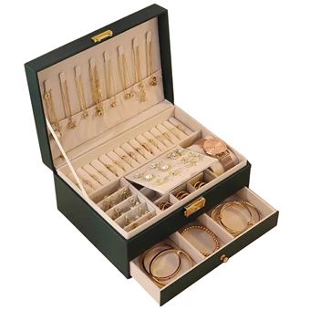 Caixa de Jóias SZSMART SPSN2 | 2 Níveis | Verde - 1