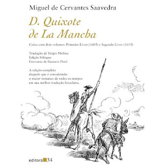 Dom Quixote de la Mancha - Caixa com 2 volumes: Primeiro Livro (1605) e Segundo Livro (1615). Ed. Bilingue - 1