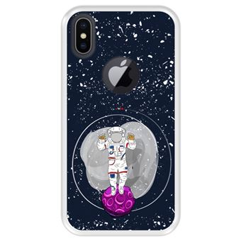 Capa Tpu Hapdey para Iphone X - Xs | Design Cosmonauta No Espaço - Transparente