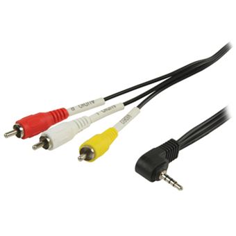Cabo de Áudio Valueline 1m 3 x RCA - 3.5mm m/m | Preto - 1