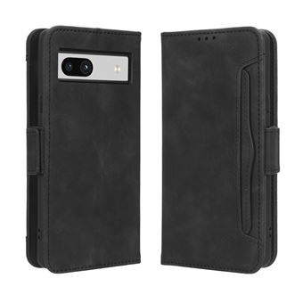 Capa FOXDOCK Protetora para Google Pixel 7A | Suporte e Flip de couro PU | À Prova de Choque | Preto - 1