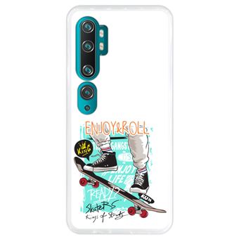 Capa Hapdey para Xiaomi Mi Note 10 - Note 10 Pro - CC9 Pro | Silicone Flexível em TPU | Design Skate de salto - Enjoy & Roll - Transparente
