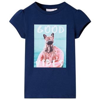 T-shirt para criança | vidaXL | azul-marinho 140 | 9 a 10 anos - 1