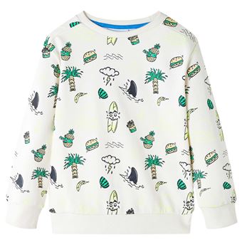 Sweatshirt para criança | vidaXL | cru suave 140 | 9 a 10 anos - 1