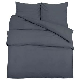 Conjunto capa de edredão vidaXL | 140x200 cm | algodão antracite - 1